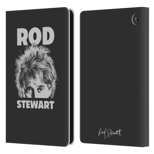 Rod Stewart Art Black And White Leather Book Wallet Case Cover For Amazon Fire 7 2022
