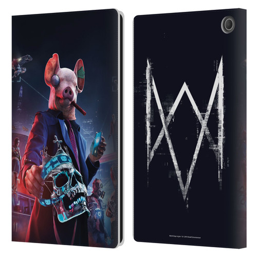 Watch Dogs Legion Artworks Winston Skull Leather Book Wallet Case Cover For Amazon Fire Max 11 2023