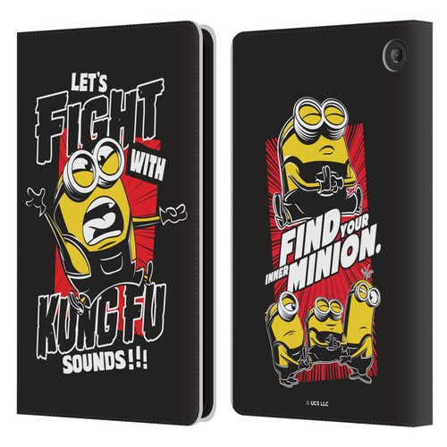 Minions Rise of Gru(2021) Asian Comic Art Kung Fu Leather Book Wallet Case Cover For Amazon Fire 7 2022
