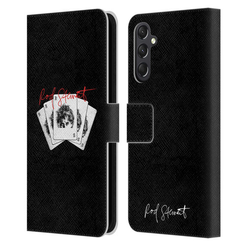 Rod Stewart Art Poker Hand Leather Book Wallet Case Cover For Samsung Galaxy A24 4G / M34 5G