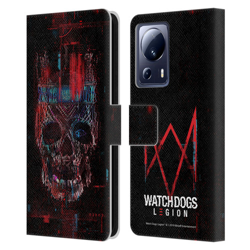 Watch Dogs Legion Key Art Skull Glitch Leather Book Wallet Case Cover For Xiaomi 13 Lite 5G