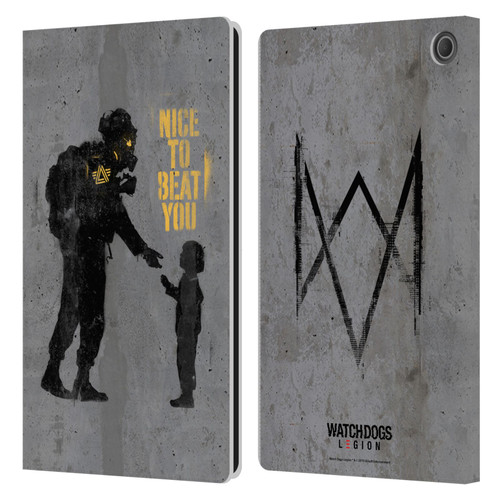 Watch Dogs Legion Street Art Nice To Beat You Leather Book Wallet Case Cover For Amazon Fire Max 11 2023