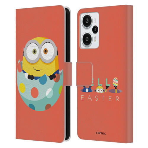 Minions Rise of Gru(2021) Easter 2021 Bob Egg Leather Book Wallet Case Cover For Xiaomi Redmi Note 12T