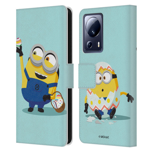 Minions Rise of Gru(2021) Easter 2021 Bob Egg Hunt Leather Book Wallet Case Cover For Xiaomi 13 Lite 5G