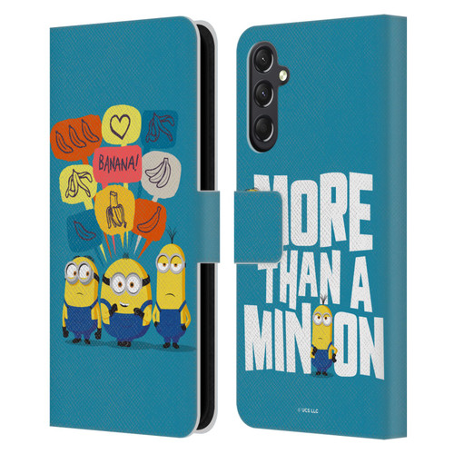 Minions Rise of Gru(2021) Graphics Speech Bubbles Leather Book Wallet Case Cover For Samsung Galaxy A24 4G / M34 5G