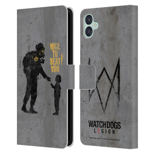 Watch Dogs Legion Street Art Nice To Beat You Leather Book Wallet Case Cover For Samsung Galaxy M04 5G / A04e