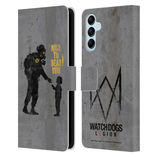 Watch Dogs Legion Street Art Nice To Beat You Leather Book Wallet Case Cover For Samsung Galaxy M14 5G