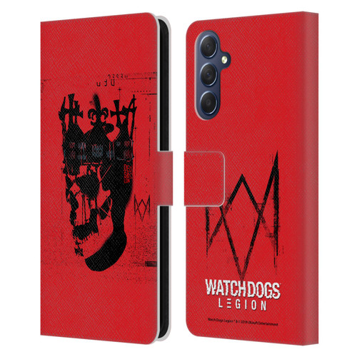 Watch Dogs Legion Street Art Ded Sec Skull Leather Book Wallet Case Cover For Samsung Galaxy M54 5G