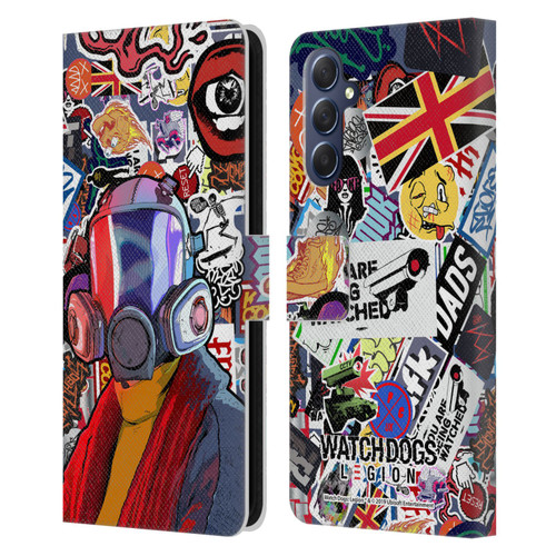 Watch Dogs Legion Street Art Granny Stickerbomb Leather Book Wallet Case Cover For Samsung Galaxy M54 5G