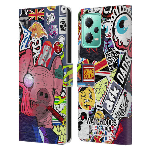 Watch Dogs Legion Street Art Winston Stickerbomb Leather Book Wallet Case Cover For Xiaomi Redmi Note 12 5G