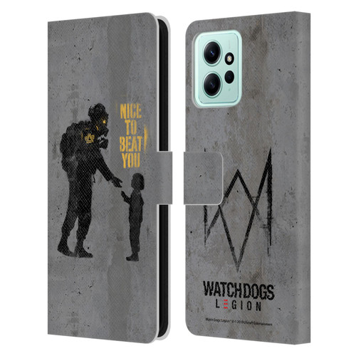 Watch Dogs Legion Street Art Nice To Beat You Leather Book Wallet Case Cover For Xiaomi Redmi 12