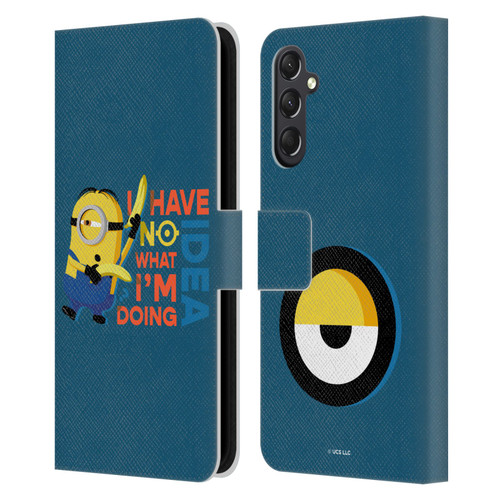 Minions Rise of Gru(2021) Humor No Idea Leather Book Wallet Case Cover For Samsung Galaxy A24 4G / M34 5G