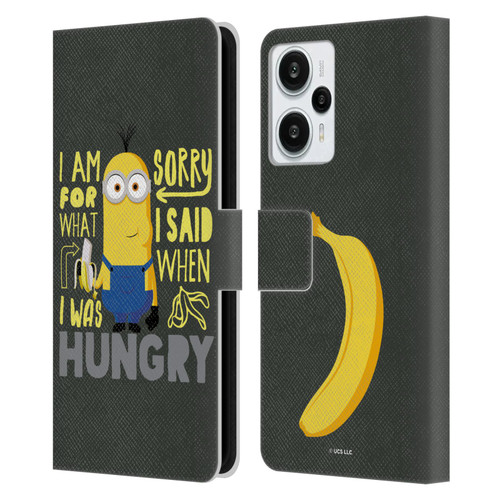 Minions Rise of Gru(2021) Humor Hungry Leather Book Wallet Case Cover For Xiaomi Redmi Note 12T