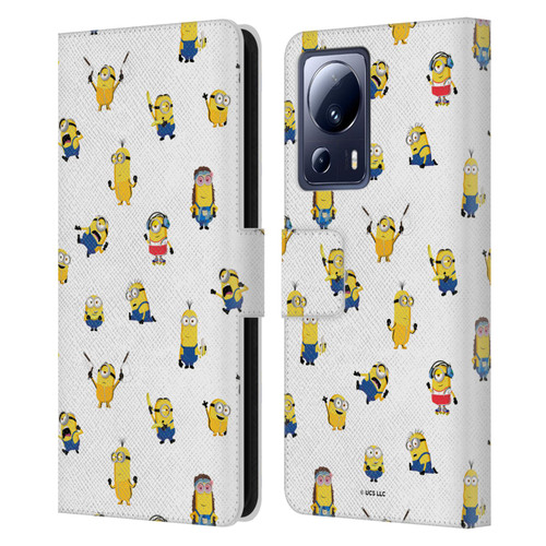 Minions Rise of Gru(2021) Humor Costume Pattern Leather Book Wallet Case Cover For Xiaomi 13 Lite 5G