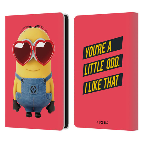 Minions Rise of Gru(2021) Valentines 2021 Heart Glasses Leather Book Wallet Case Cover For Amazon Kindle Paperwhite 5 (2021)