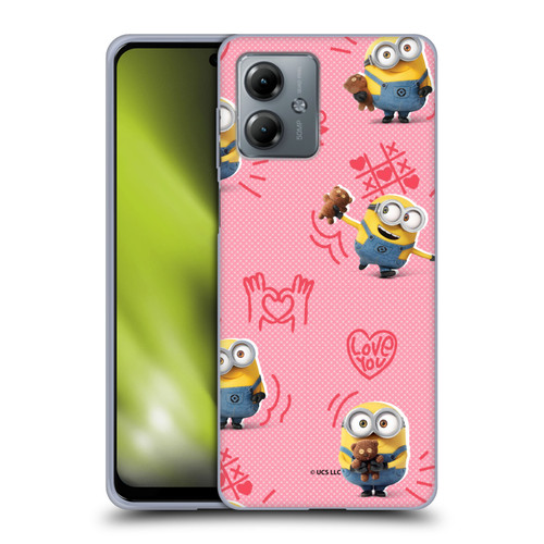 Minions Rise of Gru(2021) Valentines 2021 Bob Pattern Soft Gel Case for Motorola Moto G14