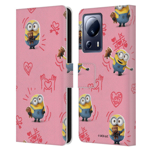 Minions Rise of Gru(2021) Valentines 2021 Bob Pattern Leather Book Wallet Case Cover For Xiaomi 13 Lite 5G