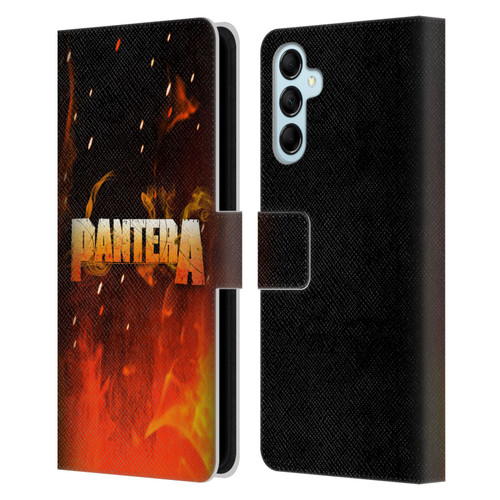 Pantera Art Fire Leather Book Wallet Case Cover For Samsung Galaxy M14 5G