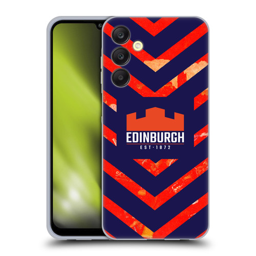 Edinburgh Rugby Graphic Art Orange Pattern Soft Gel Case for Samsung Galaxy A25 5G