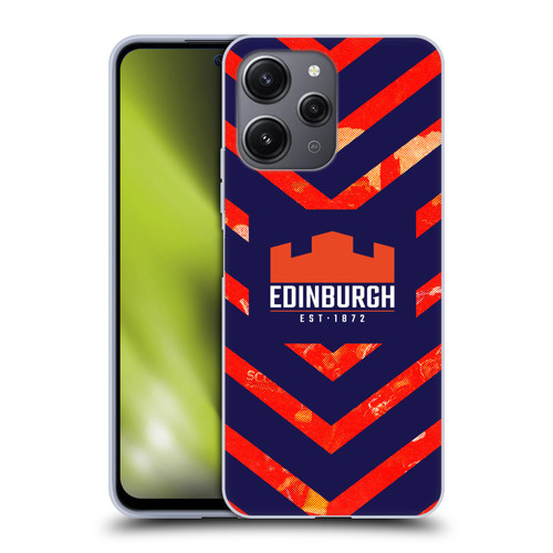 Edinburgh Rugby Graphic Art Orange Pattern Soft Gel Case for Xiaomi Redmi 12