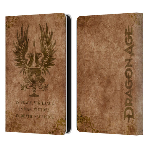 EA Bioware Dragon Age Heraldry Grey Wardens Distressed Leather Book Wallet Case Cover For Amazon Kindle Paperwhite 5 (2021)