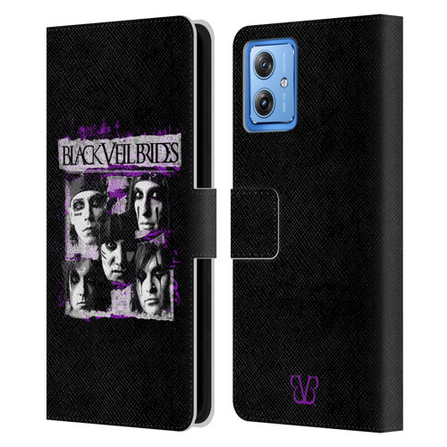 Black Veil Brides Band Art Grunge Faces Leather Book Wallet Case Cover For Motorola Moto G54 5G