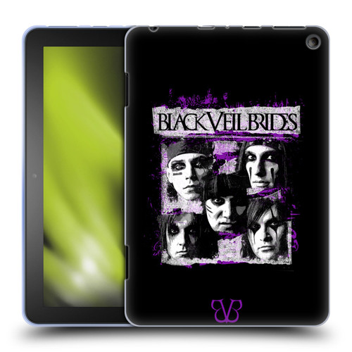 Black Veil Brides Band Art Grunge Faces Soft Gel Case for Amazon Fire HD 8/Fire HD 8 Plus 2020