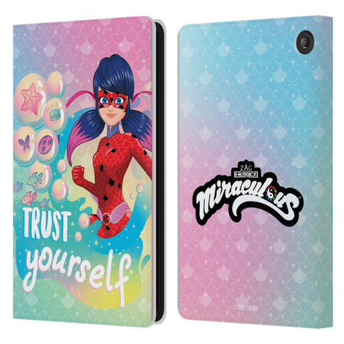 Miraculous Tales of Ladybug & Cat Noir Aqua Ladybug Trust Yourself Leather Book Wallet Case Cover For Amazon Fire 7 2022