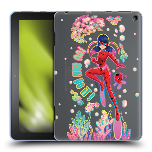 Miraculous Tales of Ladybug & Cat Noir Aqua Ladybug You Can Do It Soft Gel Case for Amazon Fire HD 8/Fire HD 8 Plus 2020