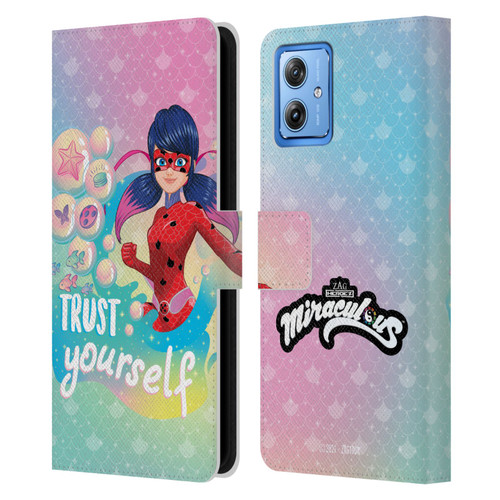 Miraculous Tales of Ladybug & Cat Noir Aqua Ladybug Trust Yourself Leather Book Wallet Case Cover For Motorola Moto G54 5G