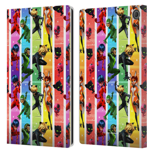 Miraculous Tales of Ladybug & Cat Noir Graphics Pattern Leather Book Wallet Case Cover For Amazon Fire Max 11 2023
