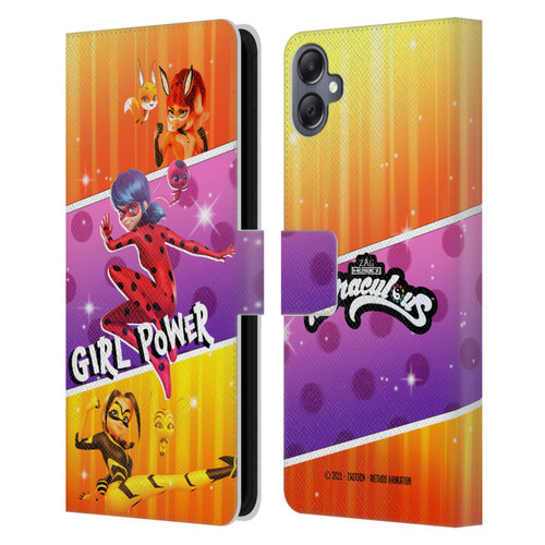 Miraculous Tales of Ladybug & Cat Noir Graphics Girl Power Leather Book Wallet Case Cover For Samsung Galaxy A05