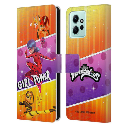 Miraculous Tales of Ladybug & Cat Noir Graphics Girl Power Leather Book Wallet Case Cover For Xiaomi Redmi 12