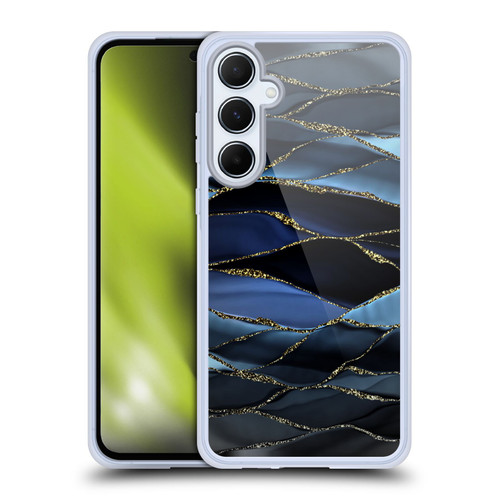 UtArt Dark Night Marble Deep Sparkle Waves Soft Gel Case for Samsung Galaxy A55 5G