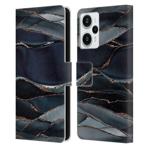 UtArt Dark Night Marble Waves Leather Book Wallet Case Cover For Xiaomi Redmi Note 12T