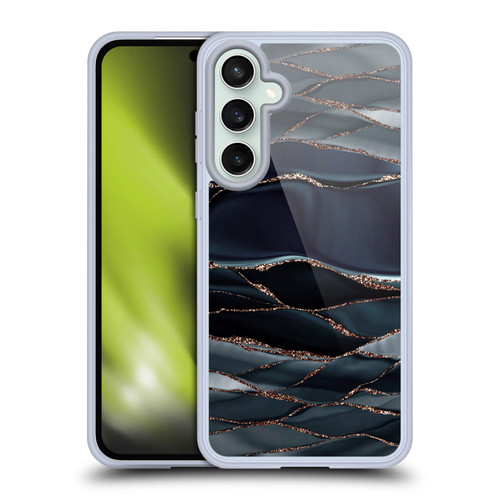 UtArt Dark Night Marble Waves Soft Gel Case for Samsung Galaxy S23 FE 5G