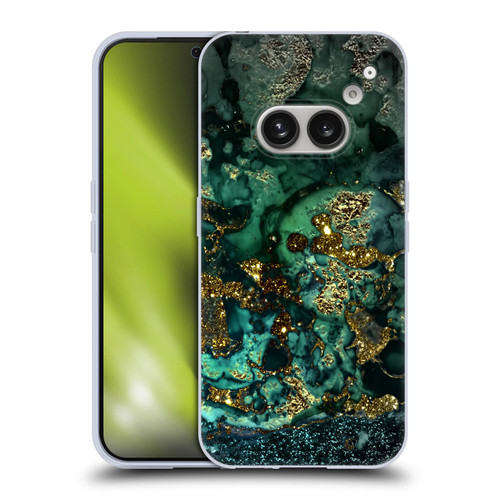 UtArt Malachite Emerald Gold And Seafoam Green Soft Gel Case for Nothing Phone (2a)