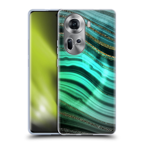 UtArt Malachite Emerald Glitter Gradient Soft Gel Case for OPPO Reno11