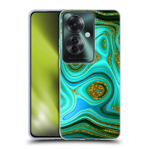 UtArt Malachite Emerald Liquid Gem Soft Gel Case for OPPO Reno11 F 5G / F25 Pro 5G