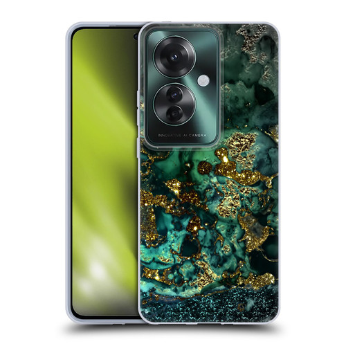 UtArt Malachite Emerald Gold And Seafoam Green Soft Gel Case for OPPO Reno11 F 5G / F25 Pro 5G
