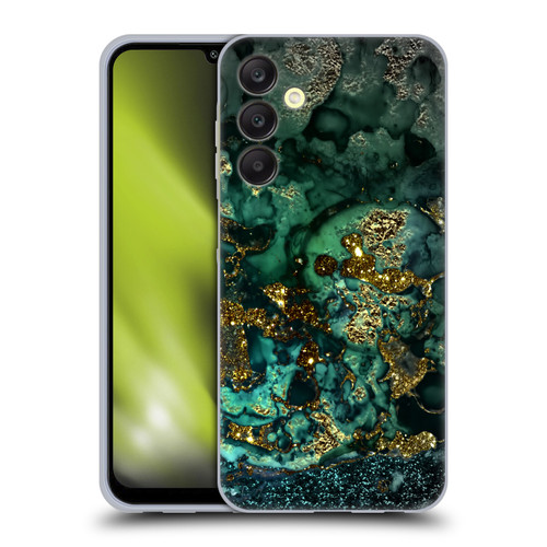 UtArt Malachite Emerald Gold And Seafoam Green Soft Gel Case for Samsung Galaxy A25 5G