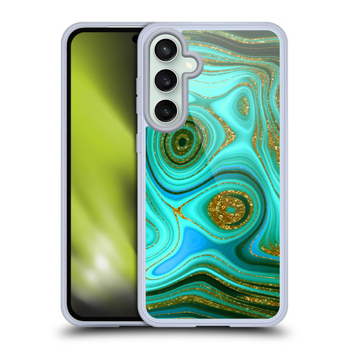 UtArt Malachite Emerald Liquid Gem Soft Gel Case for Samsung Galaxy S23 FE 5G