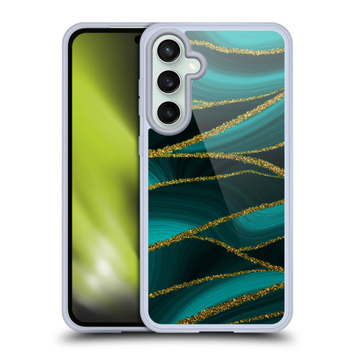 UtArt Malachite Emerald Turquoise Shimmers Soft Gel Case for Samsung Galaxy S23 FE 5G