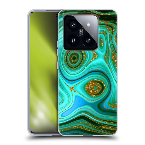UtArt Malachite Emerald Liquid Gem Soft Gel Case for Xiaomi 14 Pro