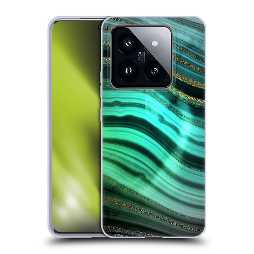UtArt Malachite Emerald Glitter Gradient Soft Gel Case for Xiaomi 14 Pro