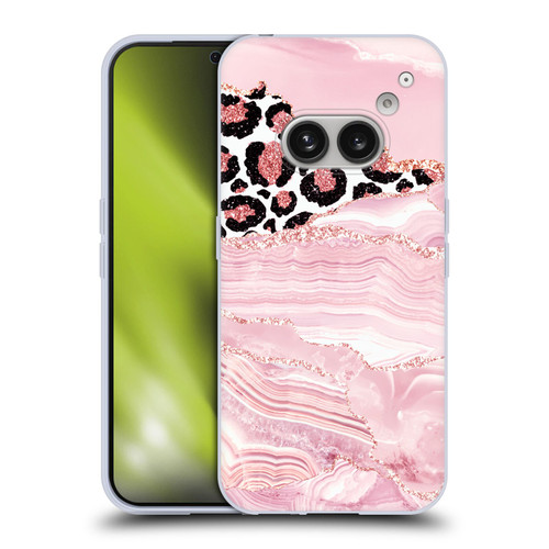 UtArt Wild Cat Marble Pink Glitter Soft Gel Case for Nothing Phone (2a)