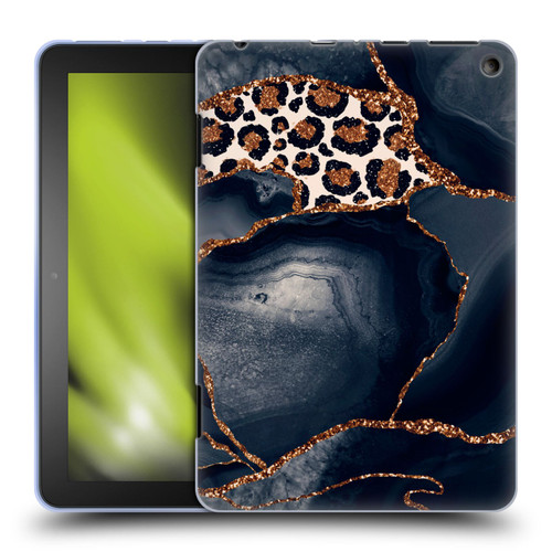 UtArt Wild Cat Marble Leopard Soft Gel Case for Amazon Fire HD 8/Fire HD 8 Plus 2020