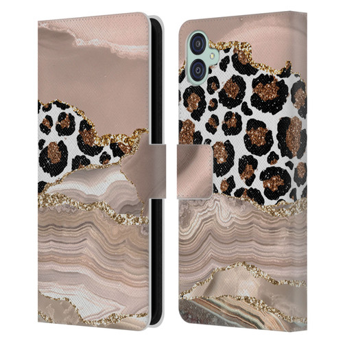 UtArt Wild Cat Marble Cheetah Waves Leather Book Wallet Case Cover For Samsung Galaxy M04 5G / A04e