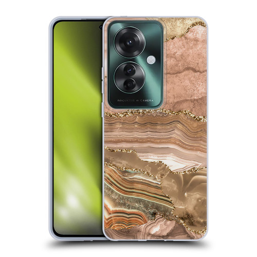 UtArt Wild Cat Marble Beige Gold Soft Gel Case for OPPO Reno11 F 5G / F25 Pro 5G