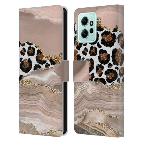 UtArt Wild Cat Marble Cheetah Waves Leather Book Wallet Case Cover For Xiaomi Redmi 12